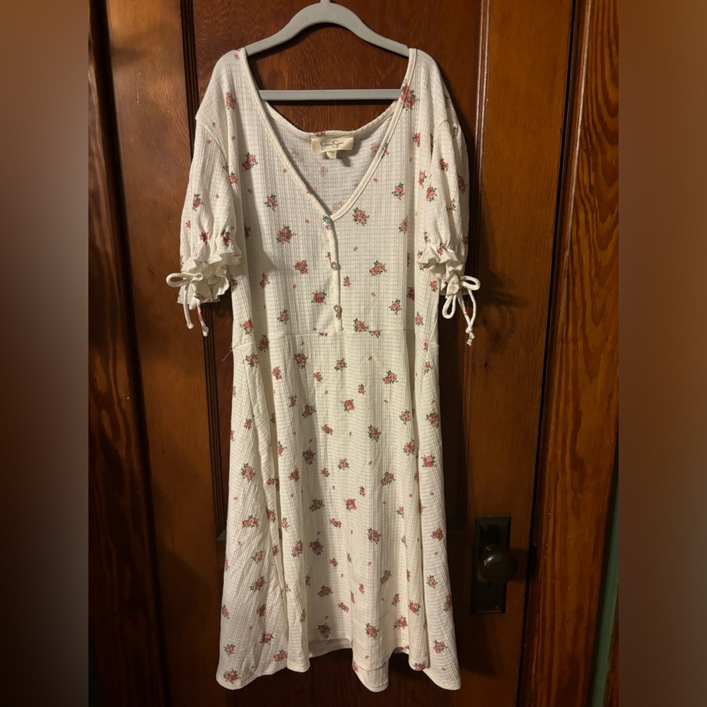 Jessica Simpson Cream Floral Cottagecore Dress